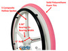 Set of 2 X-CORE Wheels 24" (540) WHITE Color & SHOX Tires in PINK COLOR